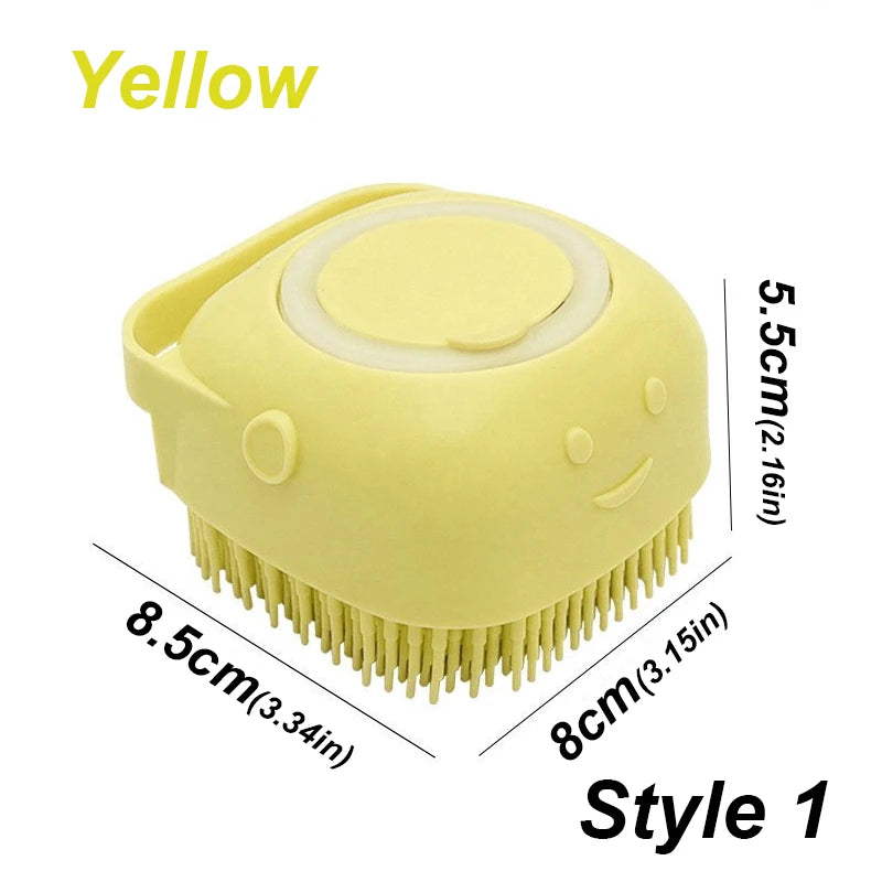 Silicone Bath and Massage Brush with shampoo chamber