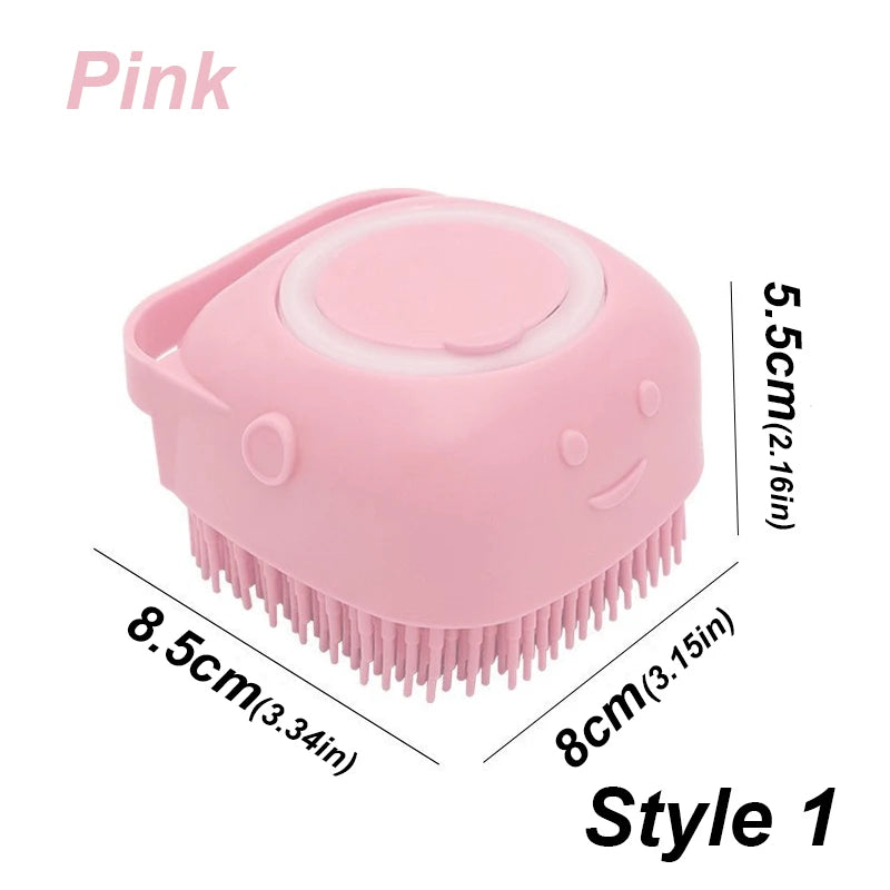 Silicone Bath and Massage Brush with shampoo chamber