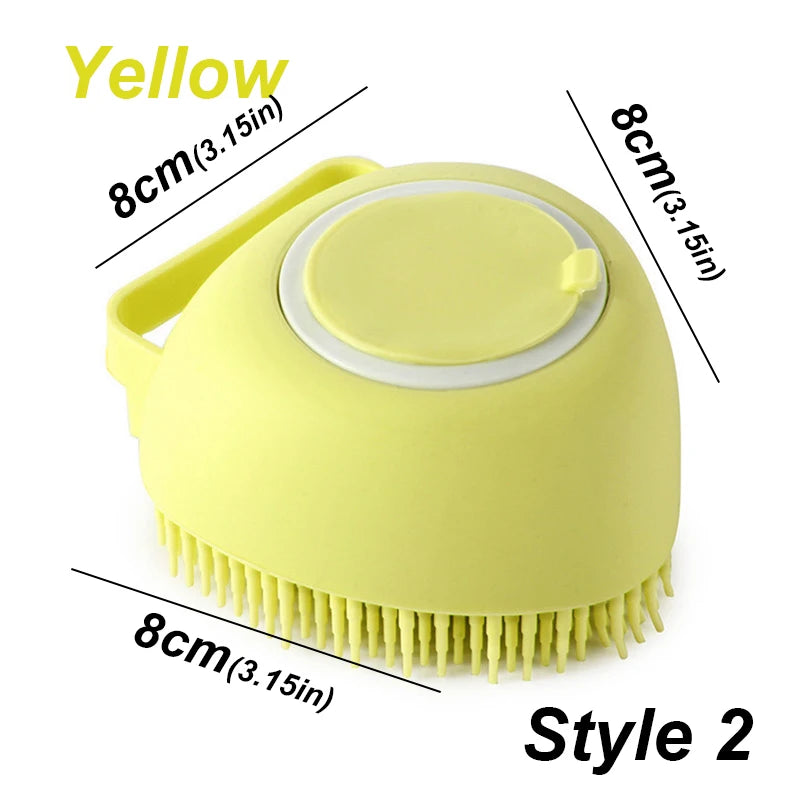 Silicone Bath and Massage Brush with shampoo chamber