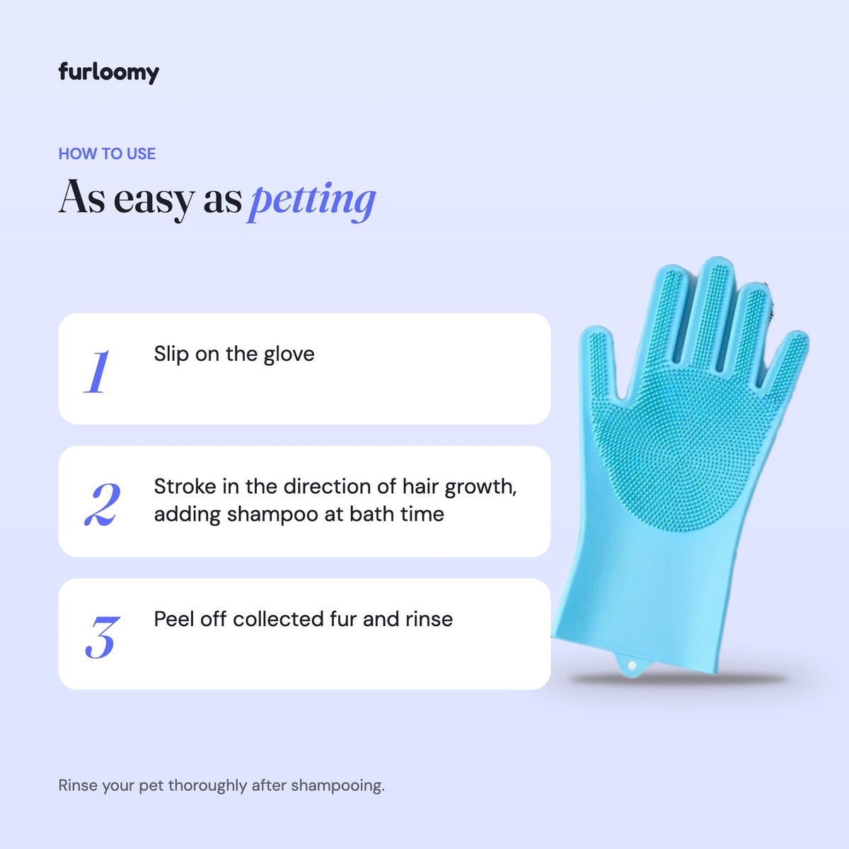 Bathing and Deshedding Glove how to use