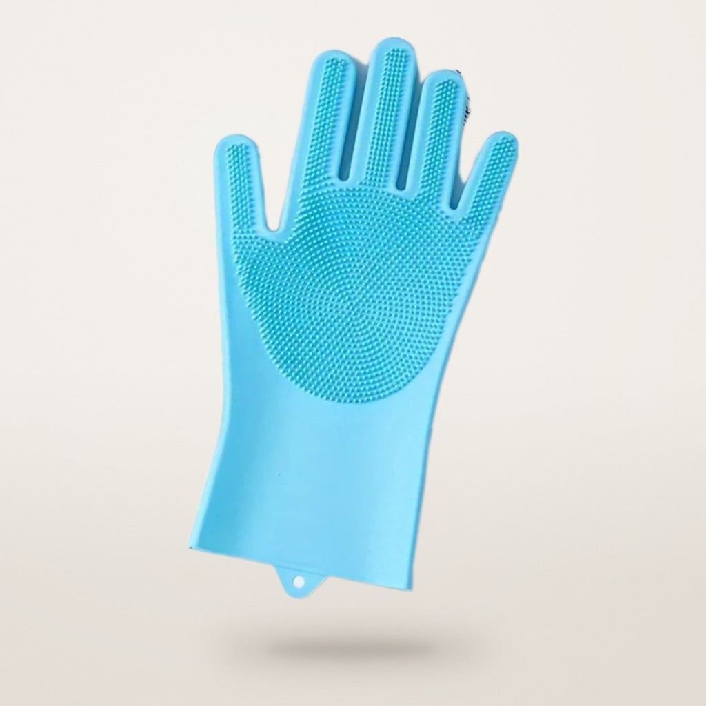 2-in-1 Bathing and Deshedding Glove in blue