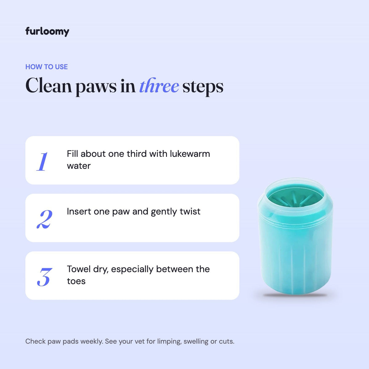 Muddy Paw Cleaner Cup how to use