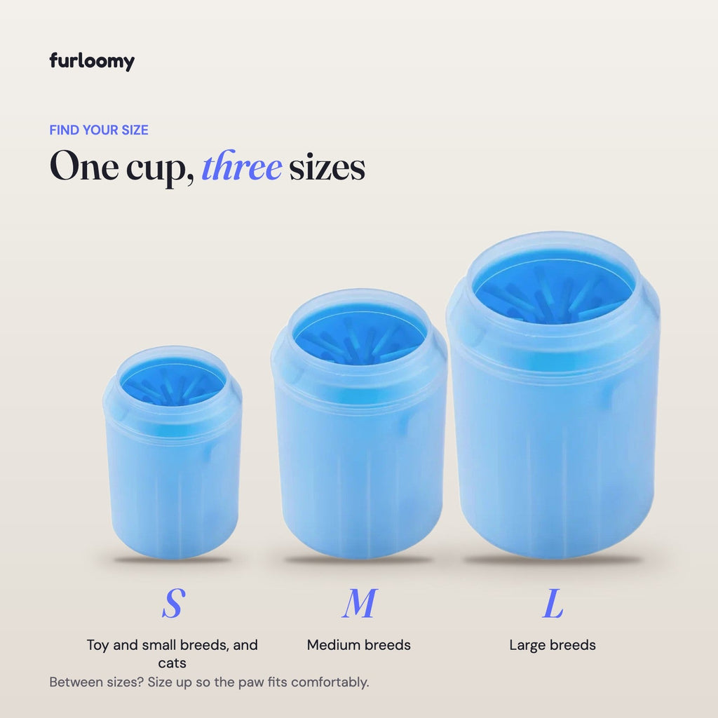 Muddy Paw Cleaner Cup size guide S M L